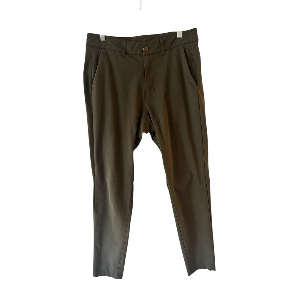 Lululemon Commission Pant Mens 30 Dark Olive Slim Fit-Stretch Chino 27.5 Inseam